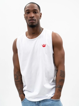 Koszulka męska tank top Jigga Wear Simple Crown biała