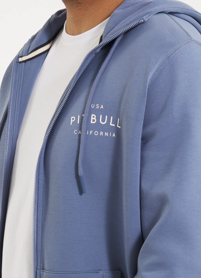 Bluza męska z kapturem Pitbull Pit Bull Sampson ZIP niebieska