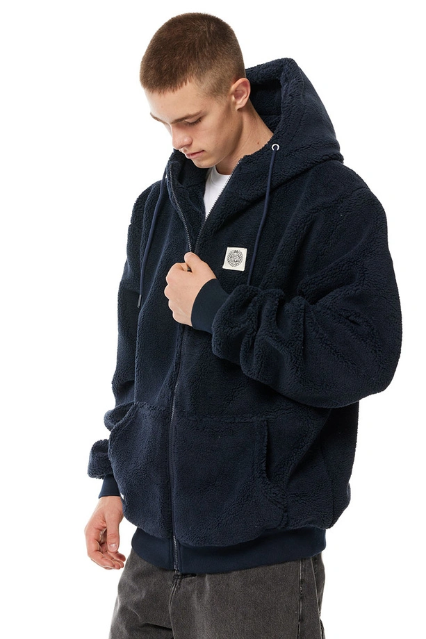 Kurtka przejściowa rozpinana Teddy Mass Denim Patch granatowa