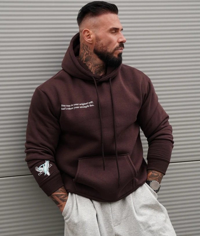 Bluza męska z kapturem Olavoga EAGLE brązowa