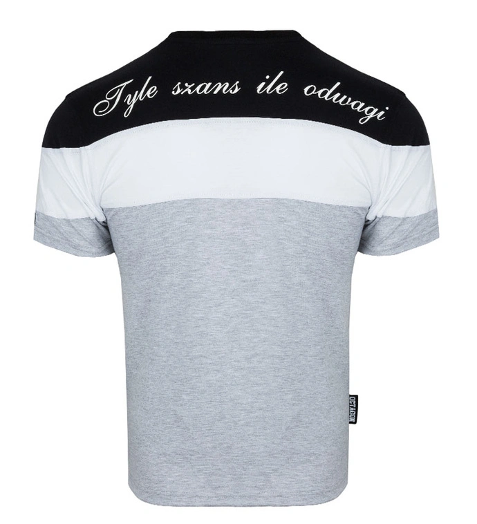 Koszulka męska T-shirt Octagon Tyle Szans Ile Odwagi trójkolorowy biało/czarno/szary