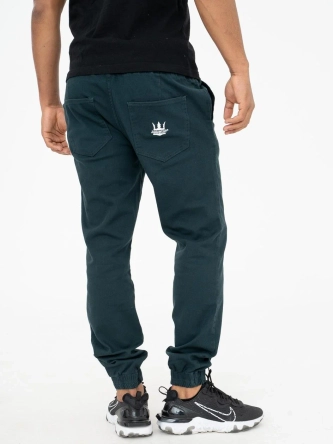 Spodnie męskie Materiałowe Jogger Jigga Wear Crown bottle green zielone
