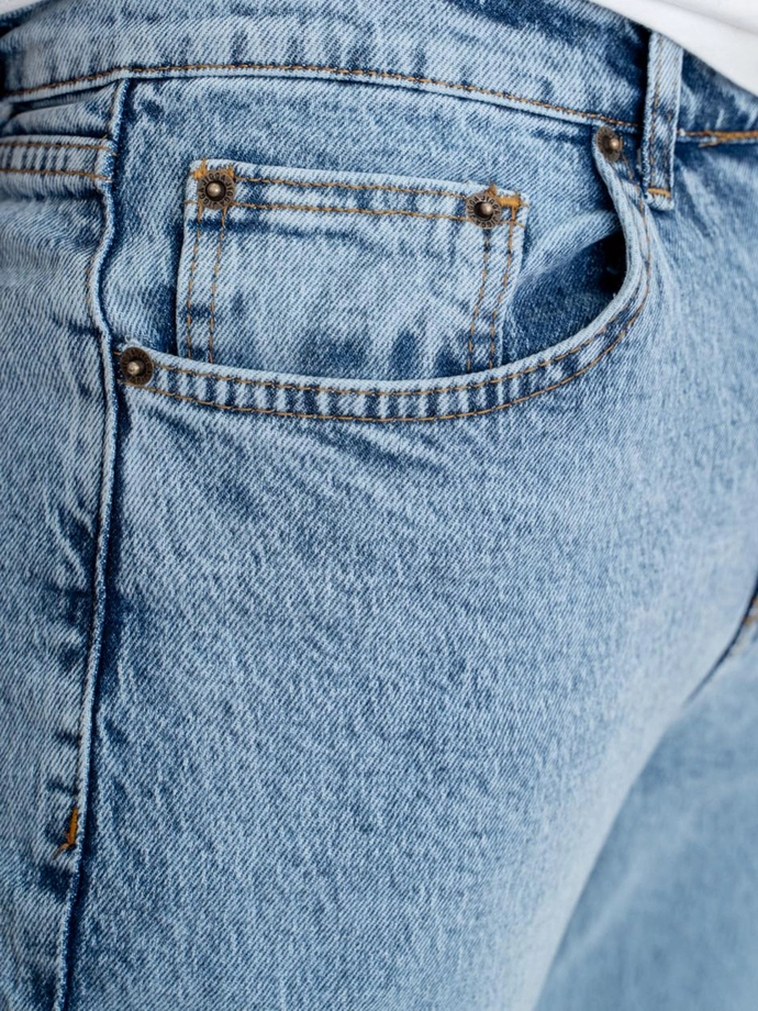 Spodnie męskie Jeans Jigga Wear Mini Haft Logo jasne niebieskie
