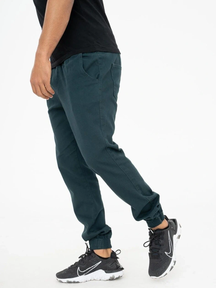Spodnie męskie Materiałowe Jogger Jigga Wear Crown bottle green zielone