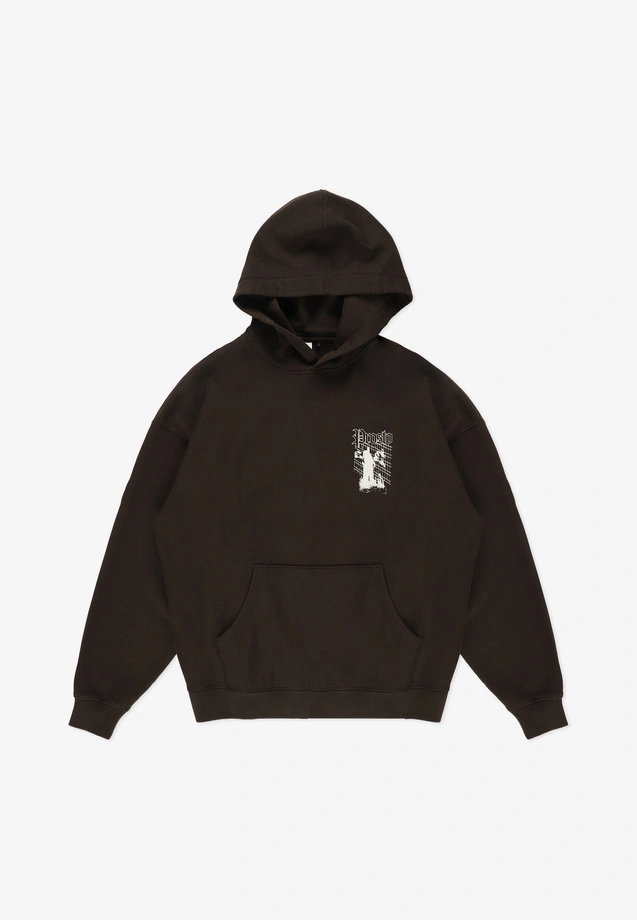 Bluza męska z kapturem oversize Prosto Shadow sprany czarny
