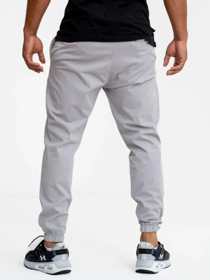 Spodnie męskie Materiałowe Jogger Jigga Wear Base szare
