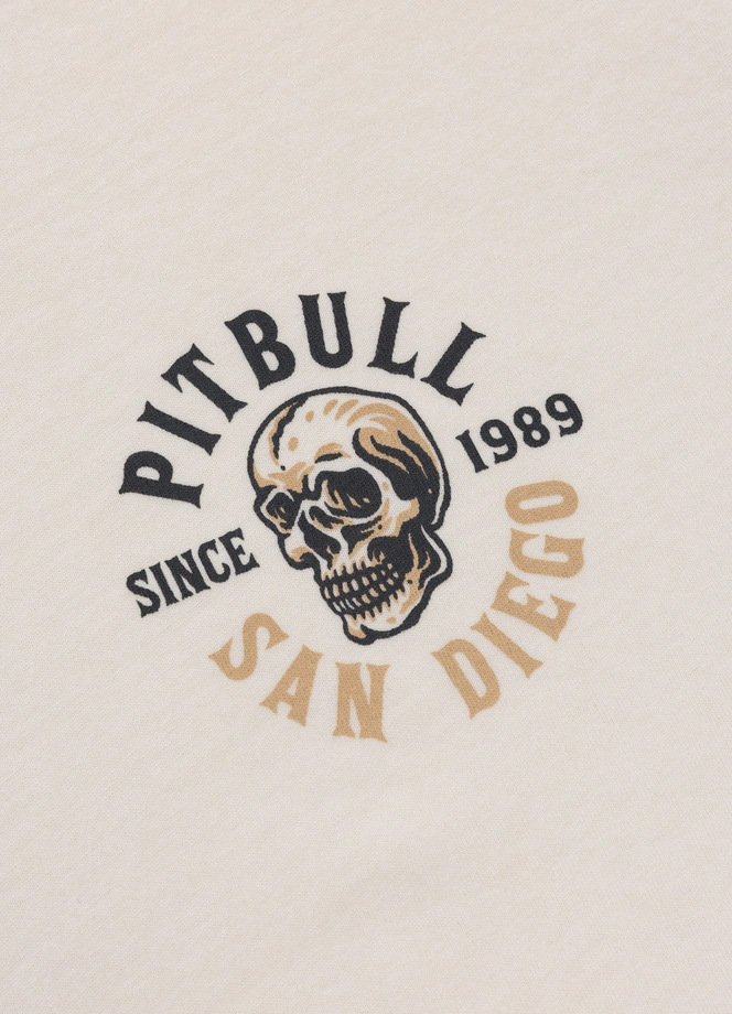 Koszulka męska T-Shirt oversize Pitbull Skull Logo Loose Fit biała