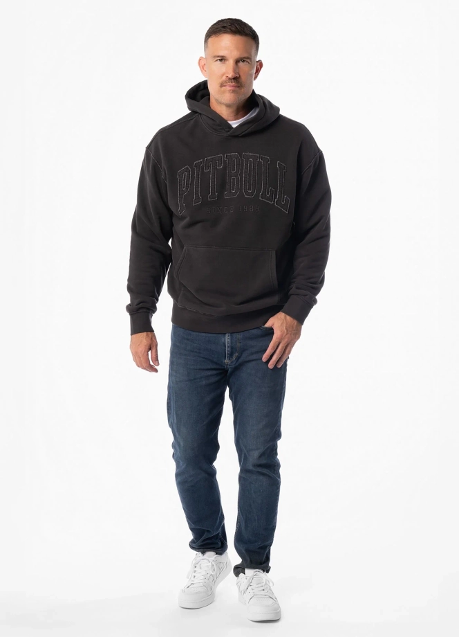 Bluza męska z kapturem Pit Bull Orlando ciemno grafitowa