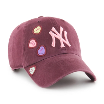 Czapka z daszkiem 47 Brand New York Yankees Candy Heart Clean Up bordowa