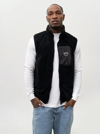 Bezrękawnik męski Kamizelka Jigga Wear Sherpa czarny