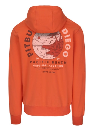 Bluza męska z kapturem Pitbull Pit Bull Planet Surf łososiowa pomarańczowa