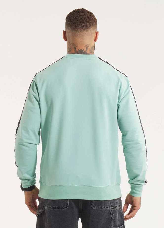 Bluza męska bez kaptura Pitbull Pit Bull Tape Nugget miętowa zielona