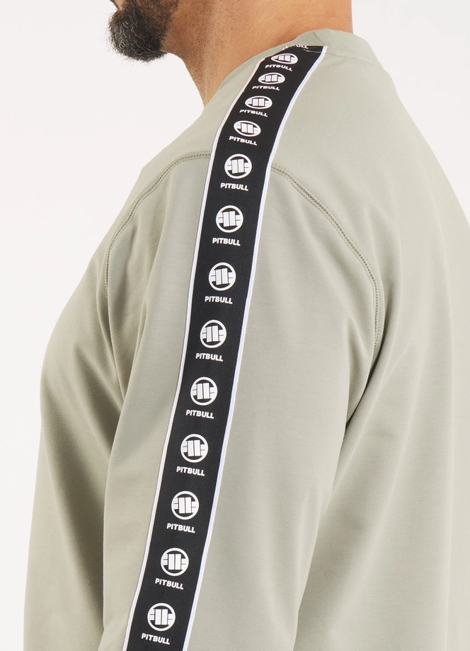 Bluza męska bez kaptura Pitbull Pit Bull Tape Nugget dusty salvia