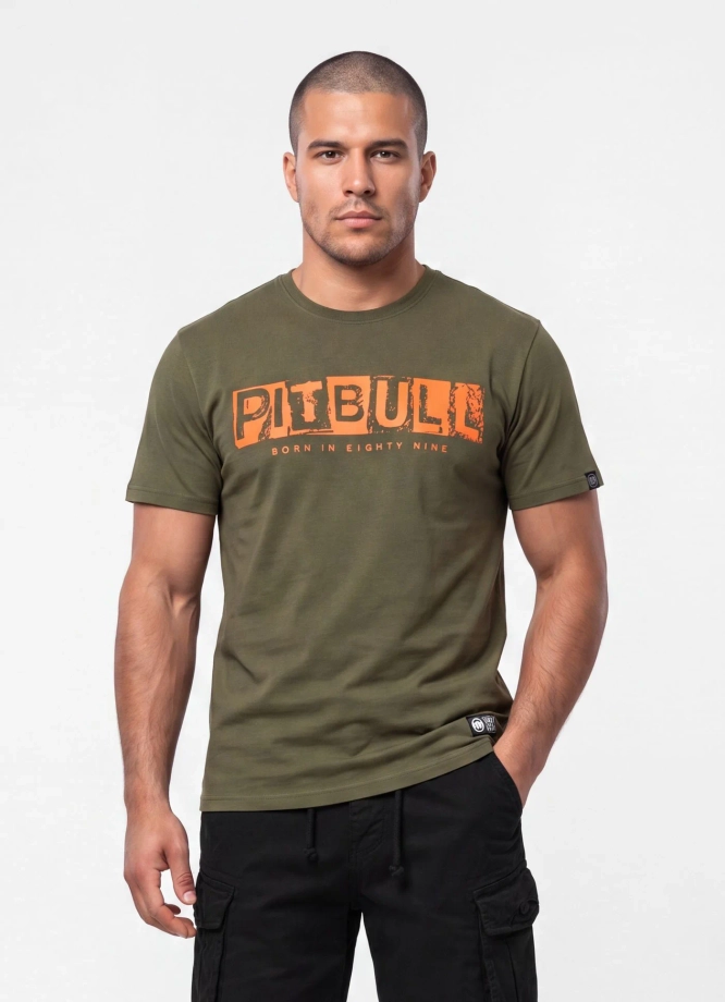 Koszulka męska T-Shirt Pitbull West Coast Blacky oliwkowa zielona