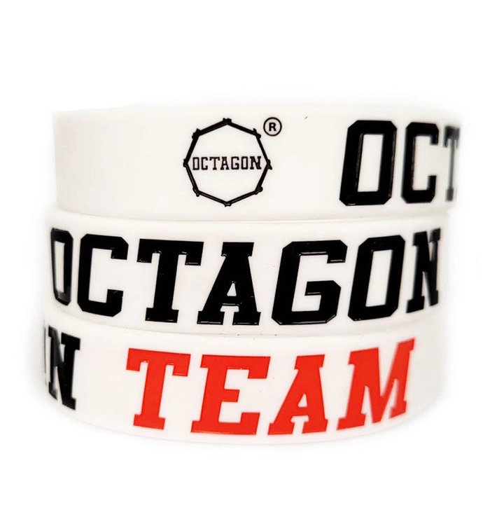 Opaska bransoletka silikonowa Octagon Team biała