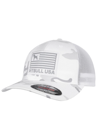 Czapka z daszkiem Full Cap Mesh Pit Bull Pitbull USA biała