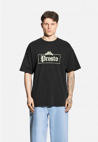 Koszulka męska t-shirt oversize Prosto Bull grafitowa czarna