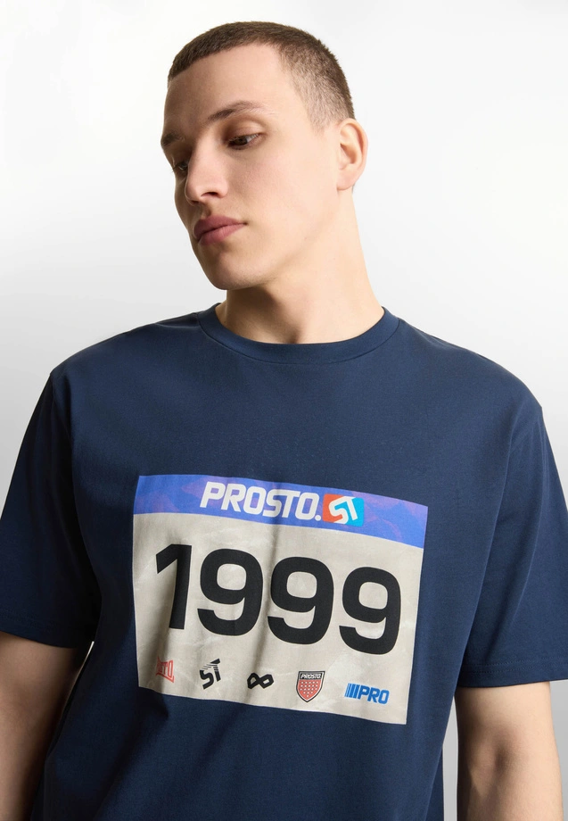 Koszulka męska t-shirt Prosto Runner granatowa