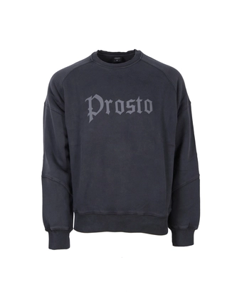 Bluza męska oversize Prosto Klasyk Goth crewneck sprany czarny