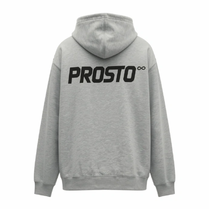 Bluza męska z kapturem half-zip Prosto Big Log Infinity szara