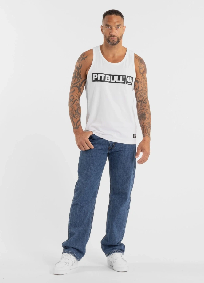 Koszulka męska tank top Pitbull Hilltop biała