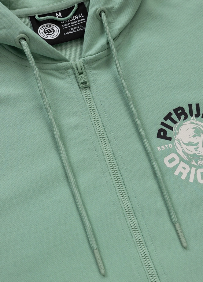 Bluza męska z kapturem Pitbull Pit Bull Dog SD ZIP miętowa zielona