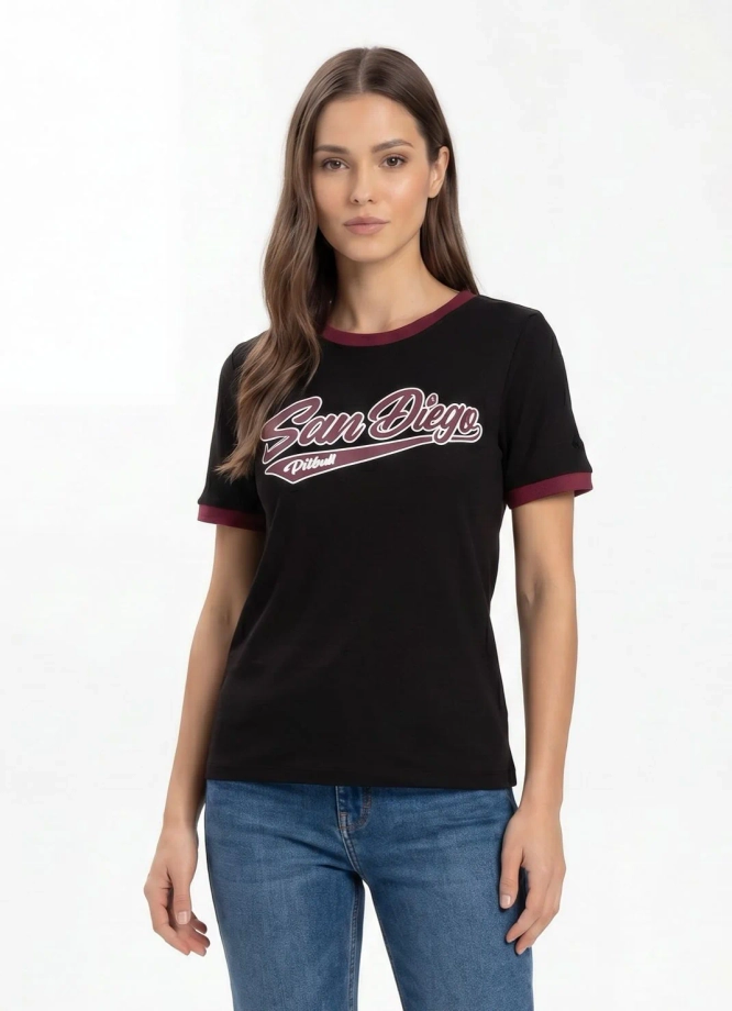 Koszulka t-shirt damska Pit Bull San Diego Angel czarna