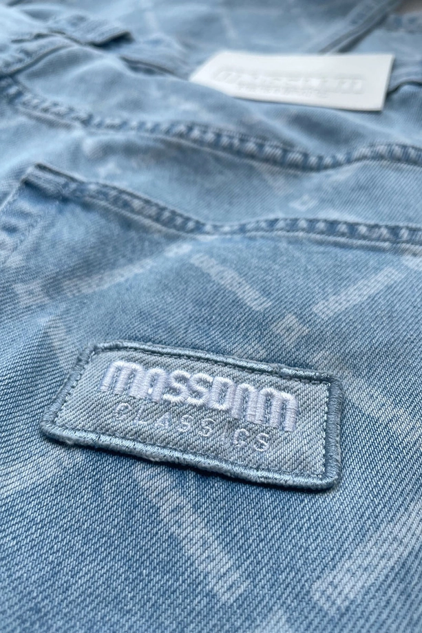 Spodnie męskie Jeans Extra Baggy Mass Denim Monogram jasno niebieskie