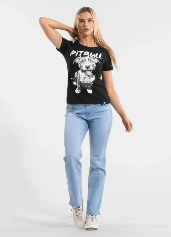 Koszulka t-shirt damska Pit Bull Pitbull Puppy 2 czarna