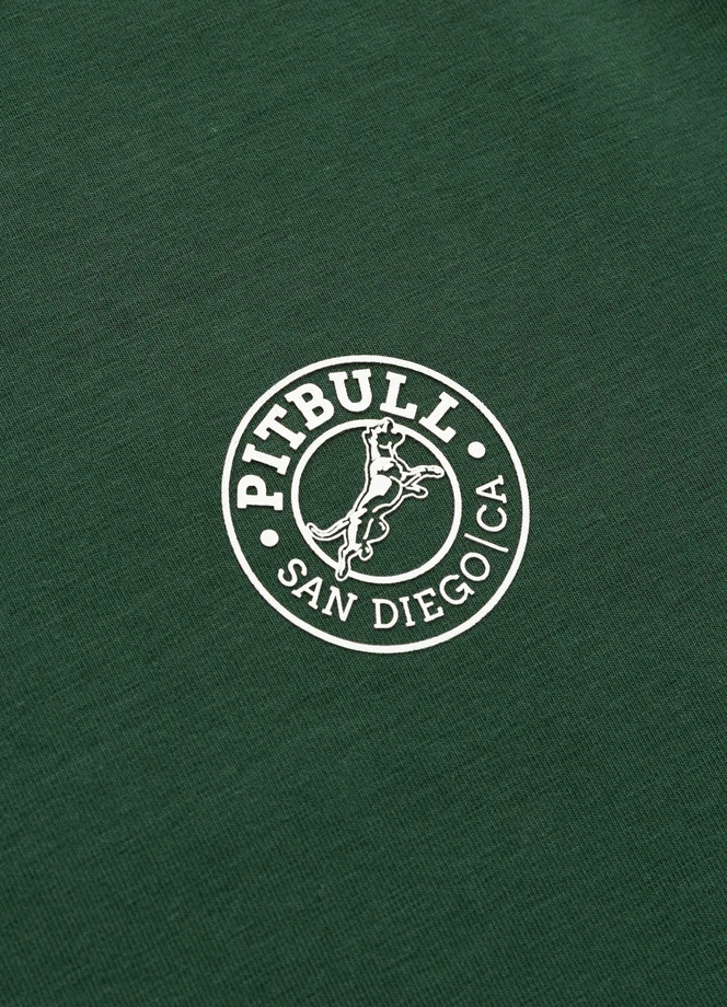 Koszulka męska T-Shirt Pit Bull Pitbull San Diego CA Small Logo Slim Fit zielona