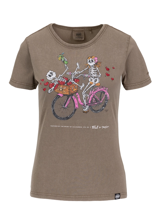 Koszulka damska T-shirt Pit Bull CruisinAndBoozin brązowy