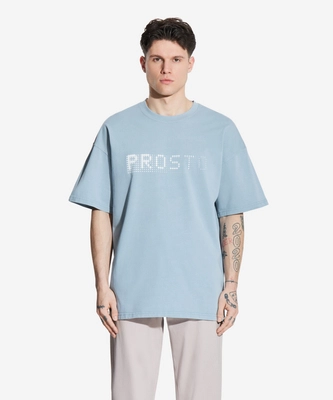 Koszulka męska t-shirt oversize Prosto Blizz jasno niebieska