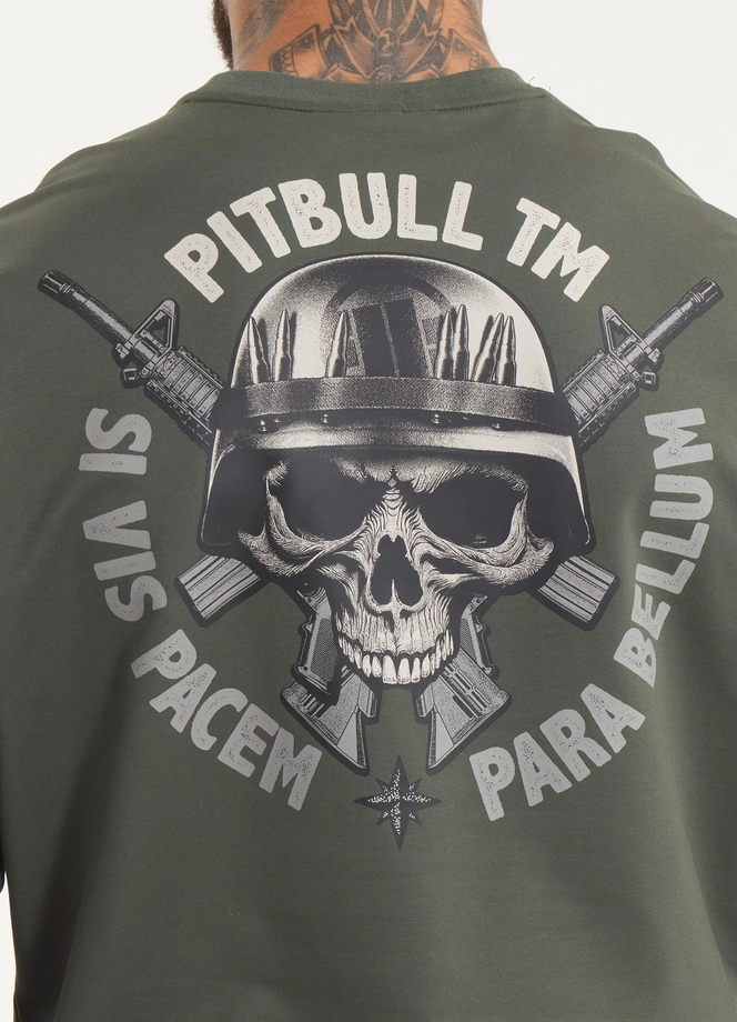 Bluza męska bez kaptura Pitbull Pit Bull Para Bellum zielona