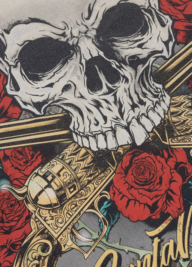Bluza męska bez kaptura Pitbull Santa Muerte ciemna oliwka
