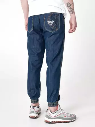 Spodnie męskie jogger jeans Środowisko Miejskie Laur ciemne niebieskie