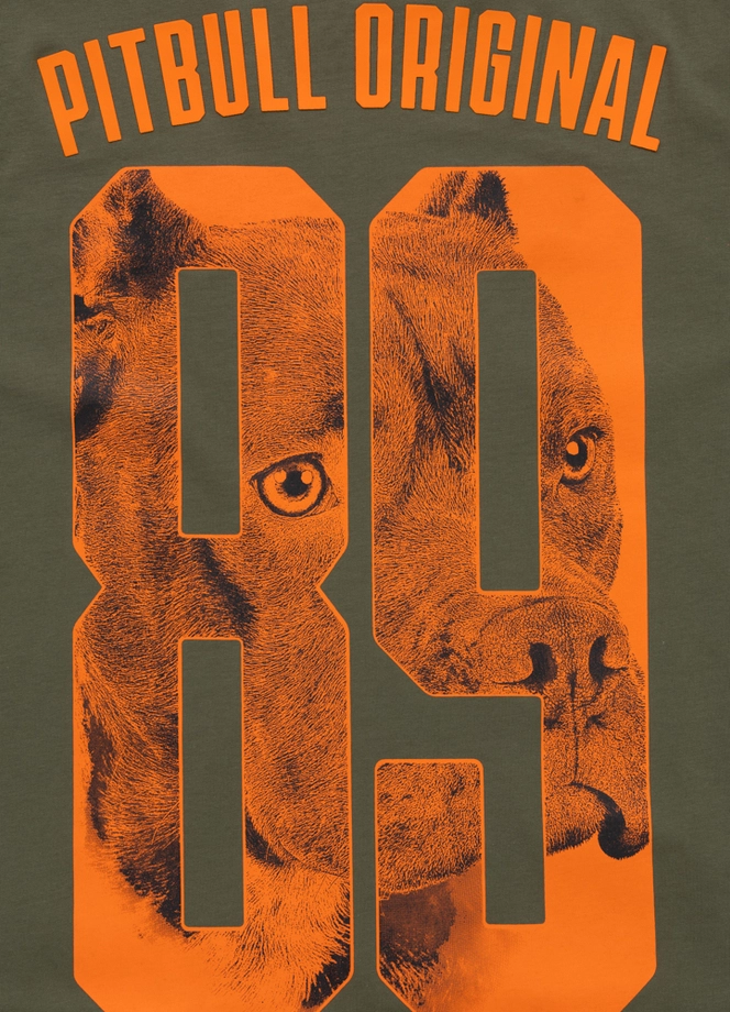 Koszulka męska T-Shirt Pitbull Eighty Nine Dog oliwkowa zielona
