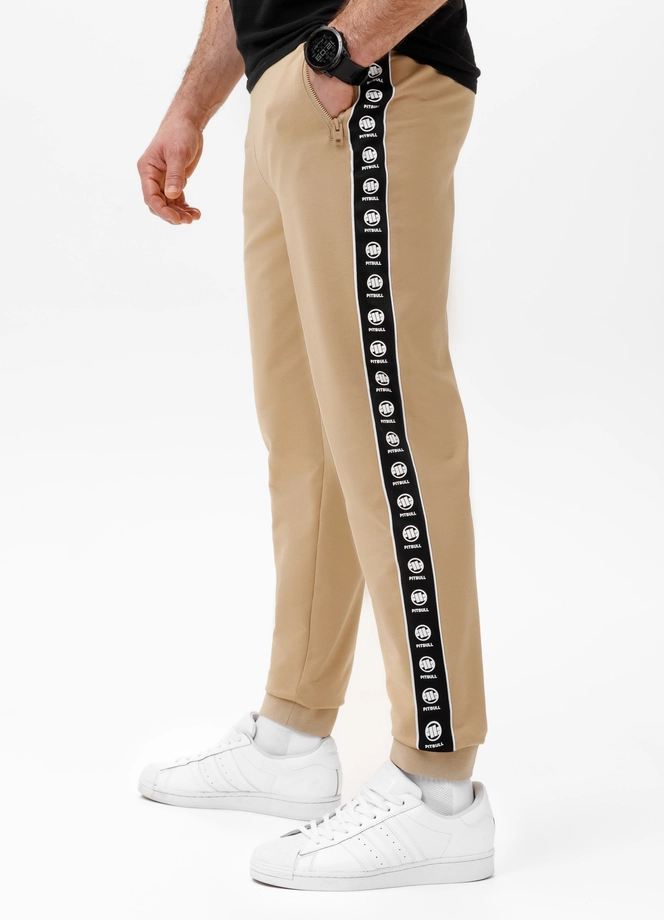 Spodnie męskie dresowe Pitbull Pit Bull Tape Nugget beżowe