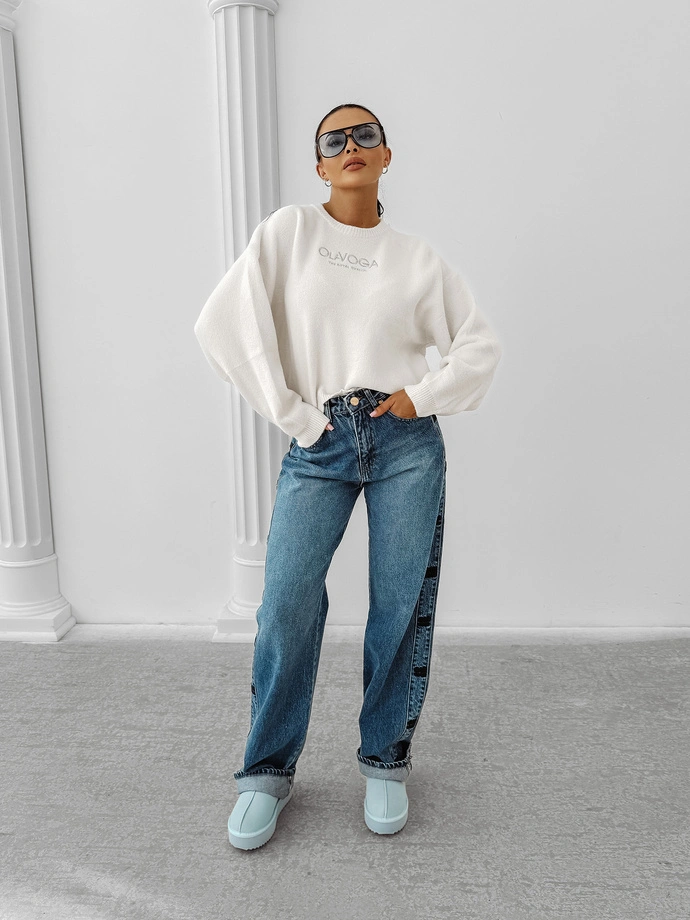 Spodnie damskie jeans Olavoga Eliokie niebieskie