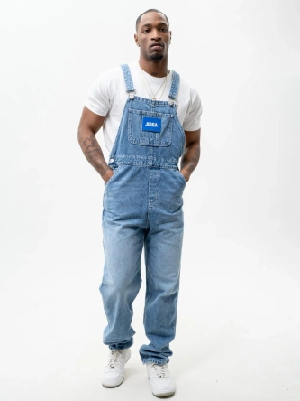 Spodnie Jeans Ogrodniczki Jigga Wear Logo Dungarees jasne niebieskie