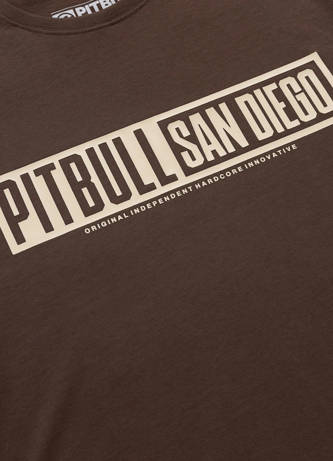 Koszulka męska T-Shirt Pitbull Eighty Nine Dog ciemno brązowa