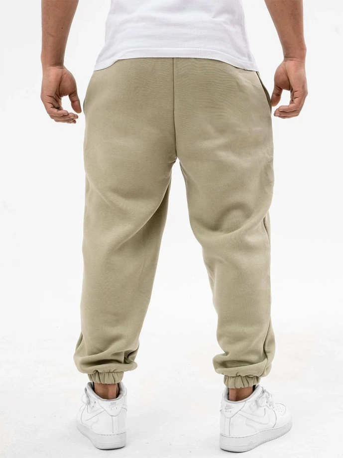 Spodnie męskie dresowe Jigga Wear Small Crown jasne beżowe