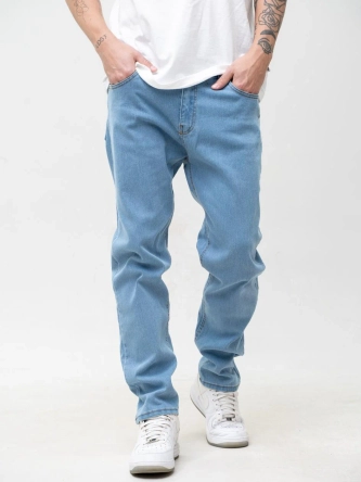 Spodnie męskie Jeans Jigga Wear Mini Haft Logo jasne niebieskie