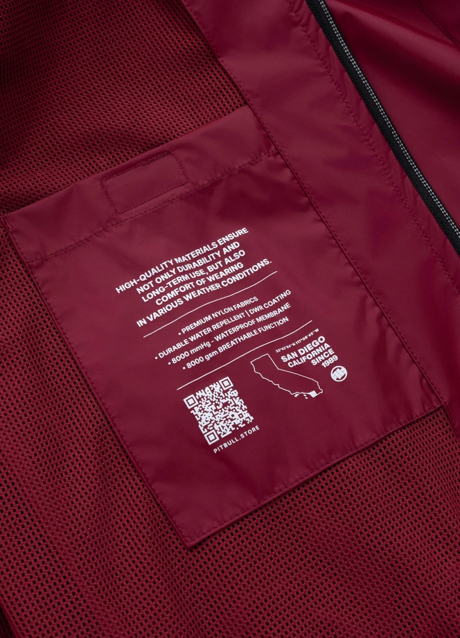 Kurtka męska wiosenna przejściowa Pit Bull Athletic Logo wiatrówka bordowa