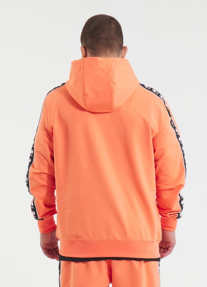 Bluza męska z kapturem Pitbull Pit Bull Tape Nugget ZIP łososiowa pomarańczowa