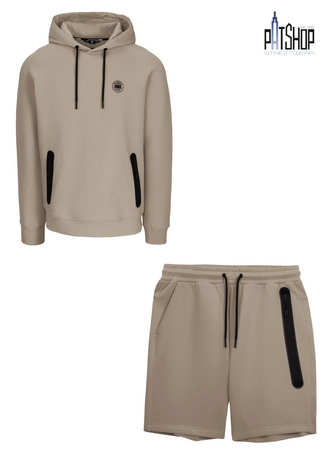 Komplet męski dresowy krótki Pitbull Pit Bull Dogwood beżowy