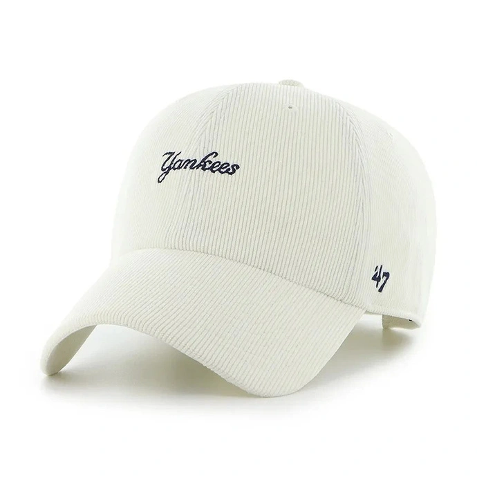 Czapka z daszkiem sztruksowa 47 Brand New York Yankees Mini Script Clean Up kremowa