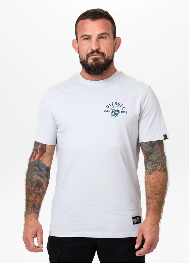Koszulka męska T-Shirt Pit Bull Pitbull Skull Surf złamana biel