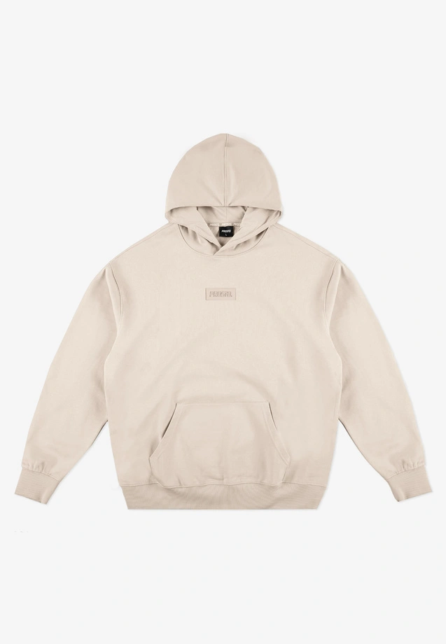 Bluza męska z kapturem oversize Prosto Box 2.0 beżowa