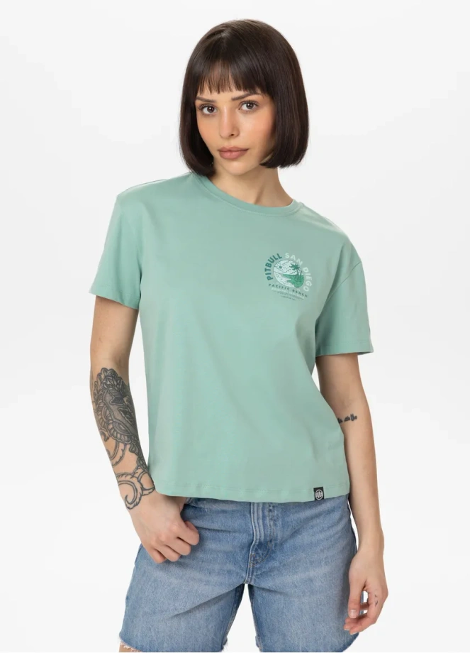 Koszulka damska T-shirt oversize Pit Bull Planet Surf miętowa