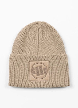 Czapka zimowa Pit Bull Beanie Logo beżowa